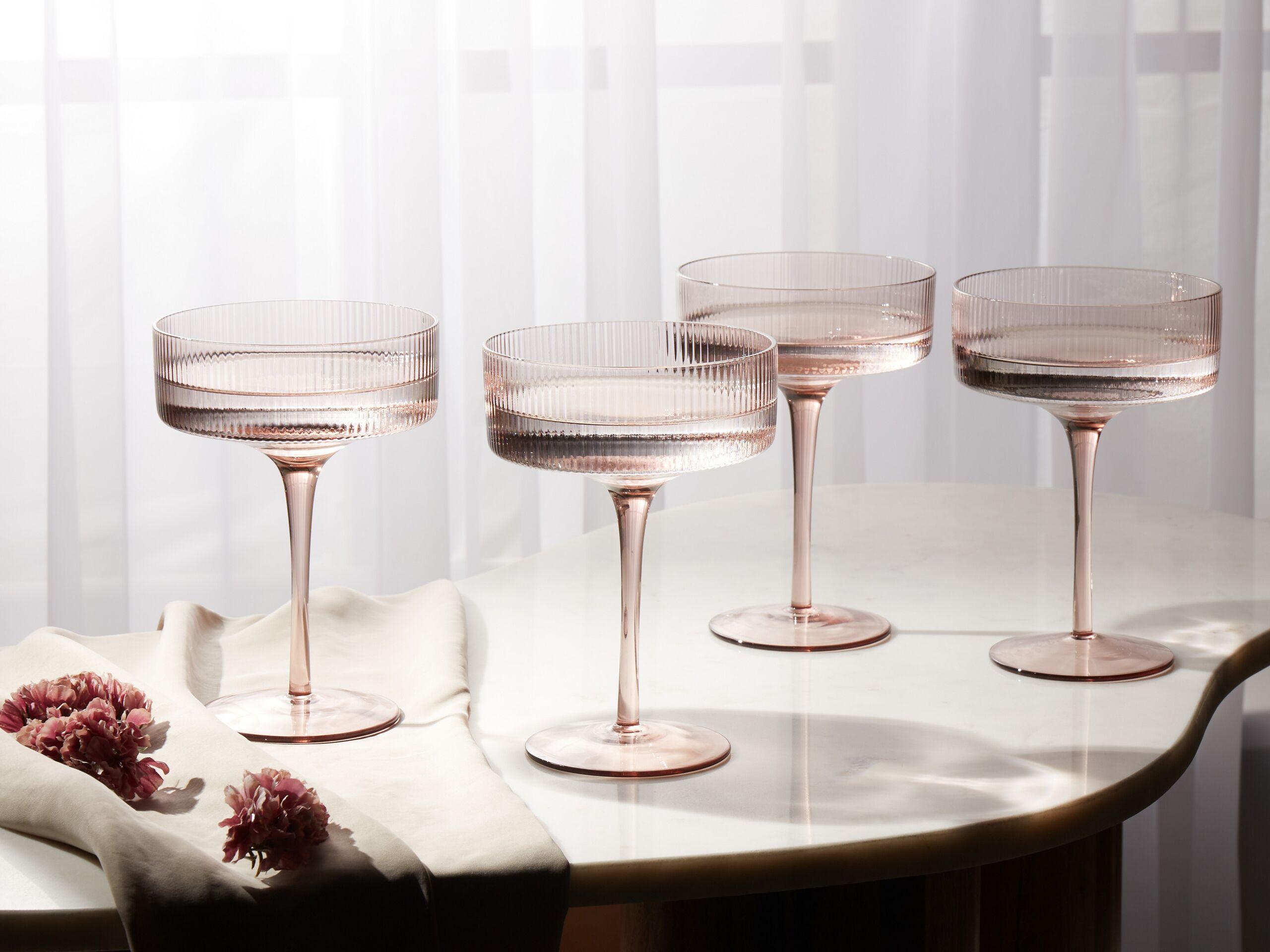 Beliani Coupes à champagne en Verre Rétro AMETHYST  