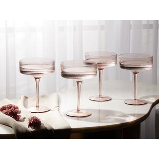 Beliani Coupes à champagne en Verre Rétro AMETHYST  