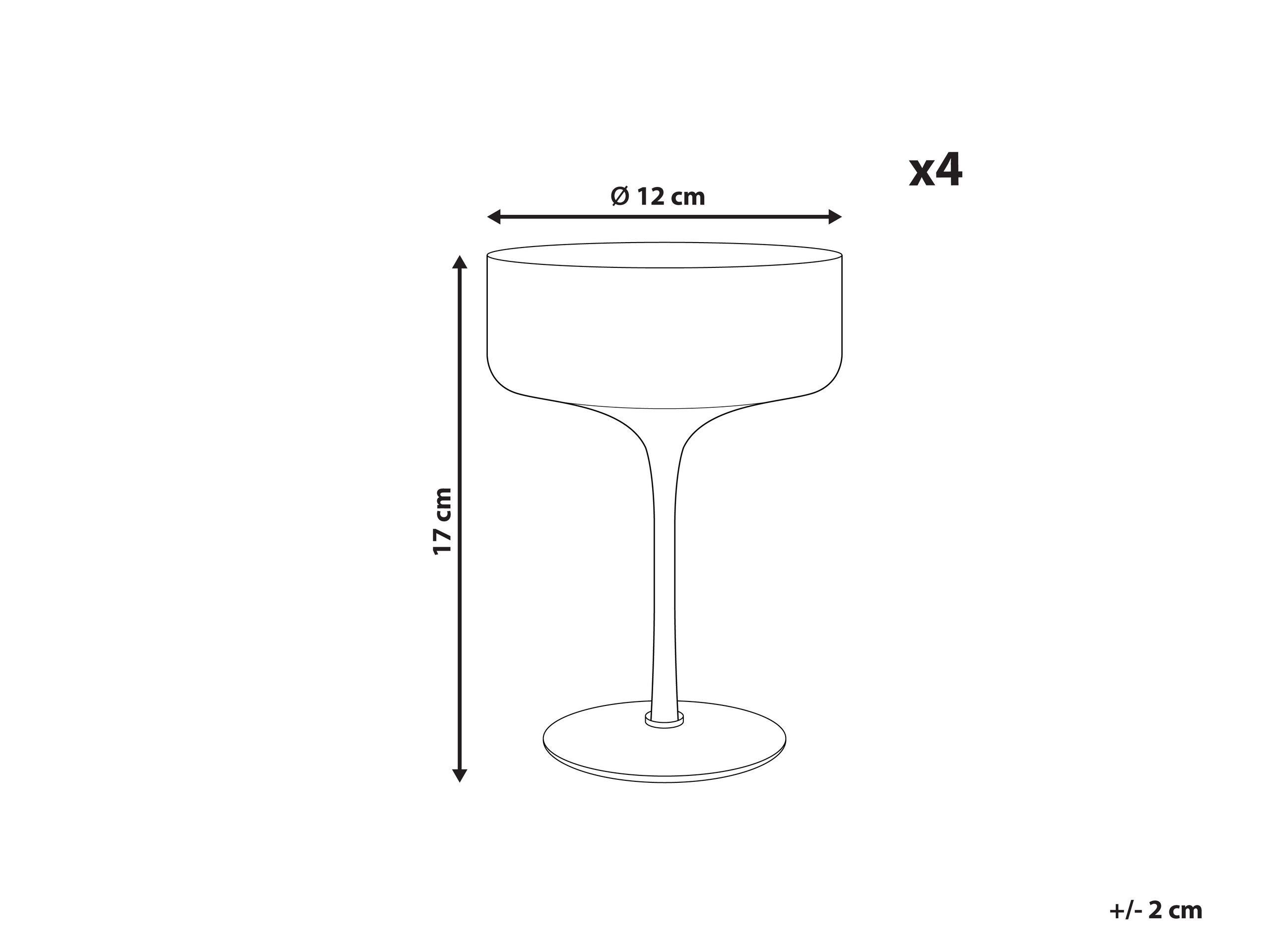 Beliani Coupes à champagne en Verre Rétro AMETHYST  