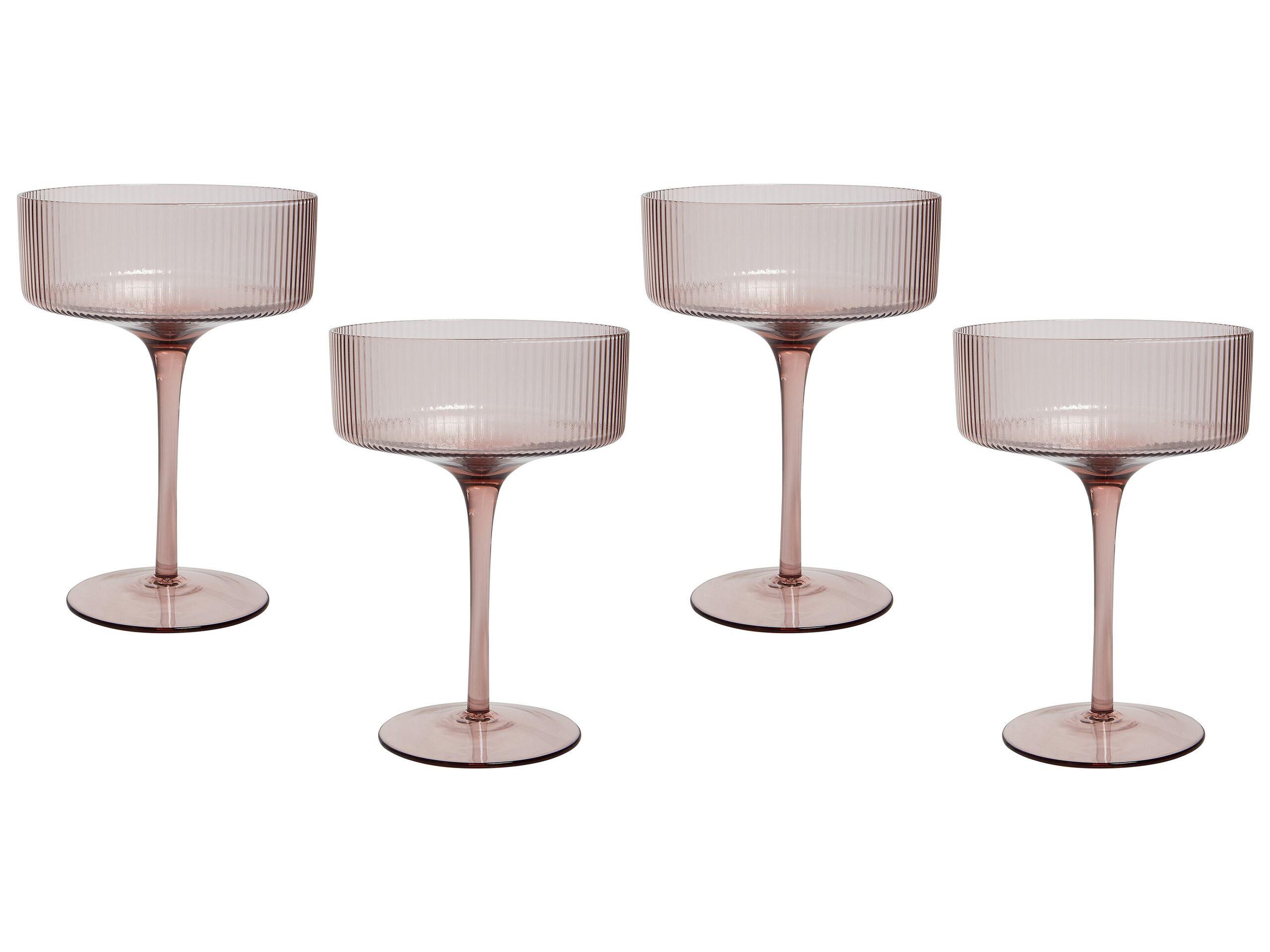 Beliani Champagnerschalen aus Glas Retro AMETHYST  