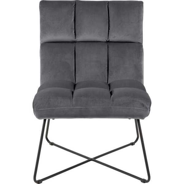 mutoni Fauteuil lounge tissu gris foncé métal noir mat 62x90  