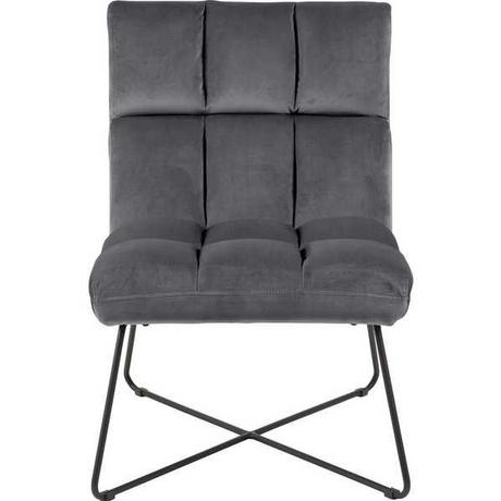 mutoni Fauteuil lounge tissu gris foncé métal noir mat 62x90  