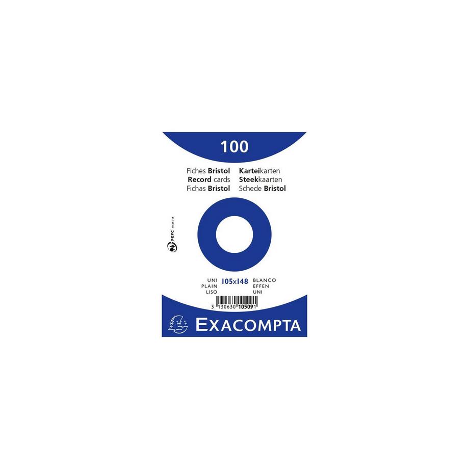 Confezione 100 cartoncini bristol formato sotto film senza righe non perforati 105x148mm - x 20