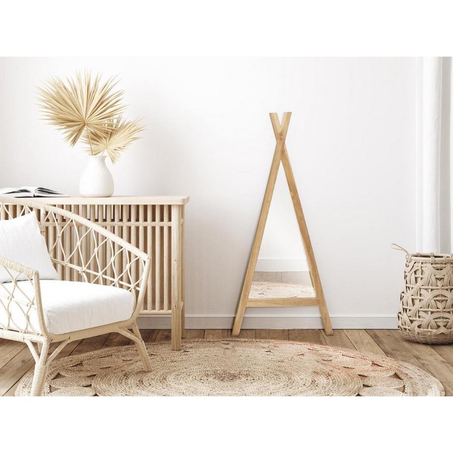 Vente-unique Kinderspiegel Tipi - 55 x 120 cm - Mindi-Holz - Naturfarben - BATAM  