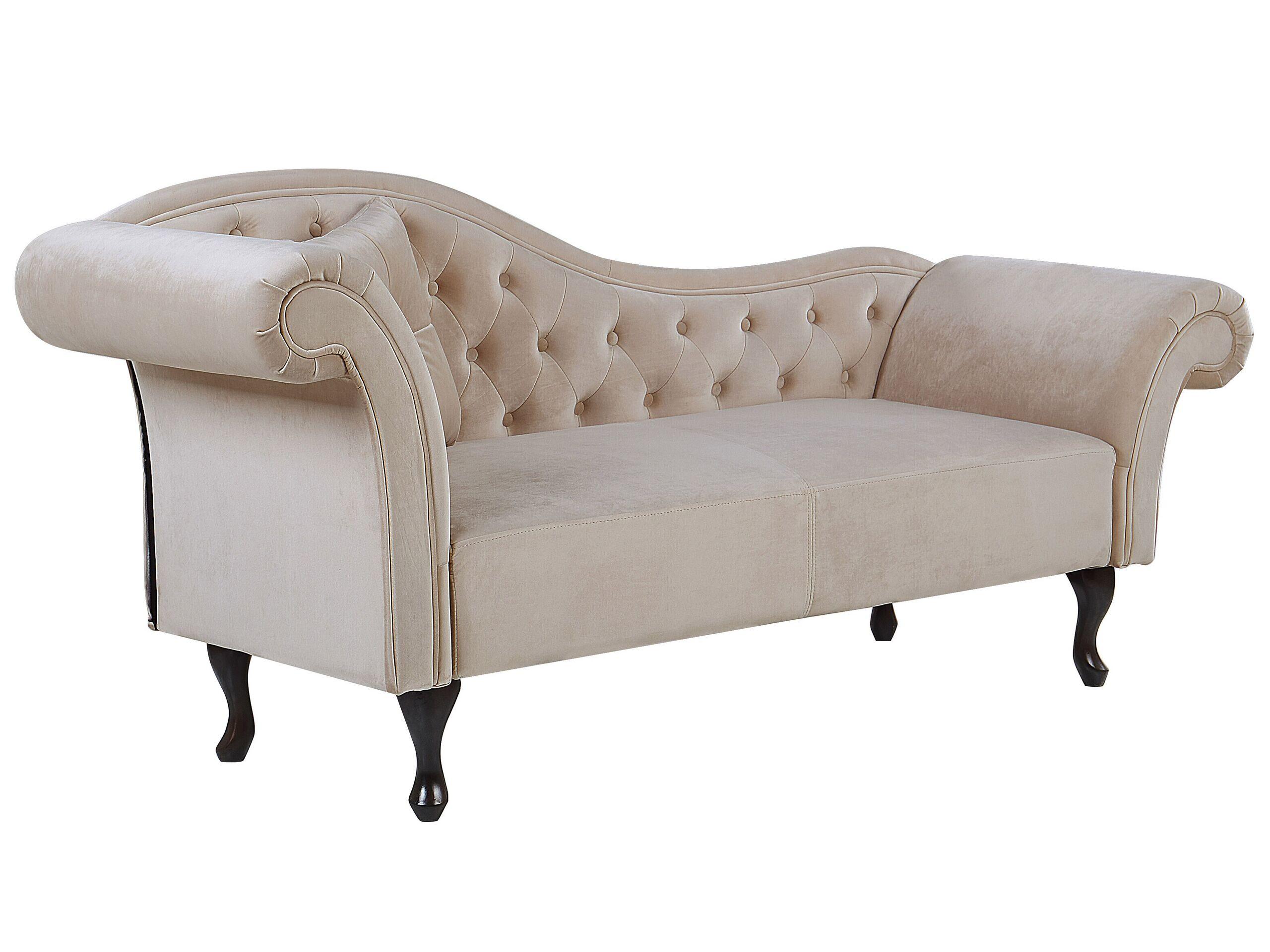 Beliani Chaise longue versione sinistra en Velluto Glamour LATTES  