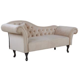 Beliani Chaise longue versione sinistra en Velluto Glamour LATTES  