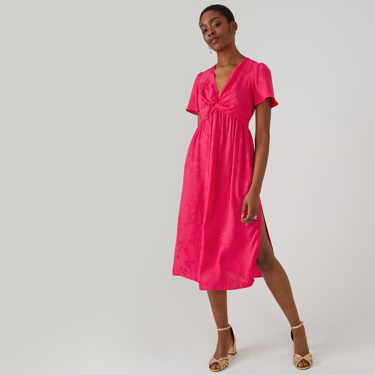 Image of Midikleid In Wickeloptik Damen Rosa 36