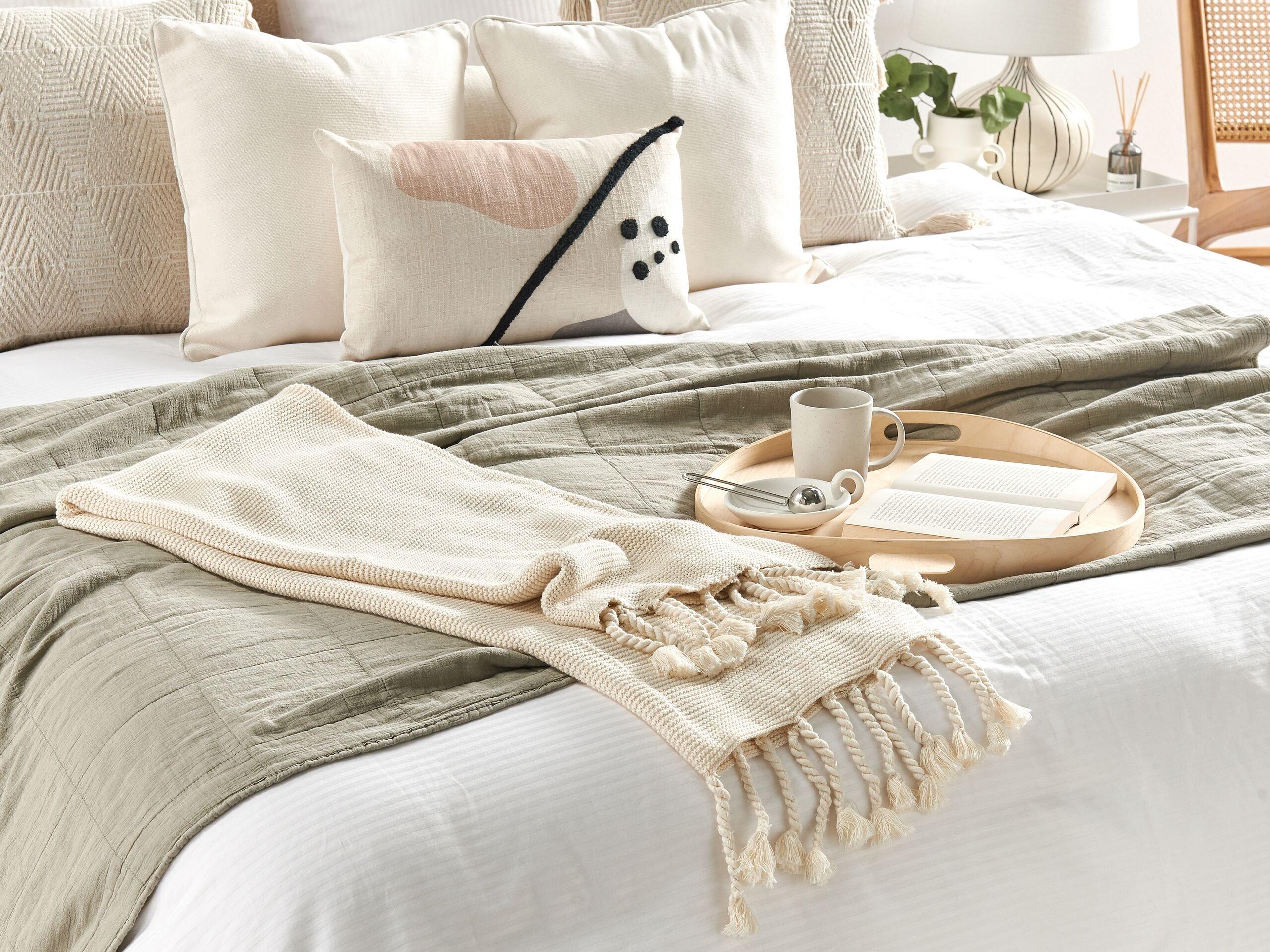 Beliani Nazilli Coperta Morbida in Cotone Scandinavo  