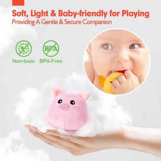 Activity-board  Jouet pour bébé - Animaux de la ferme en peluche avec étable, hochet, miroir - Jouet sensoriel pour les tout-petits avec tri des animaux de la ferme 