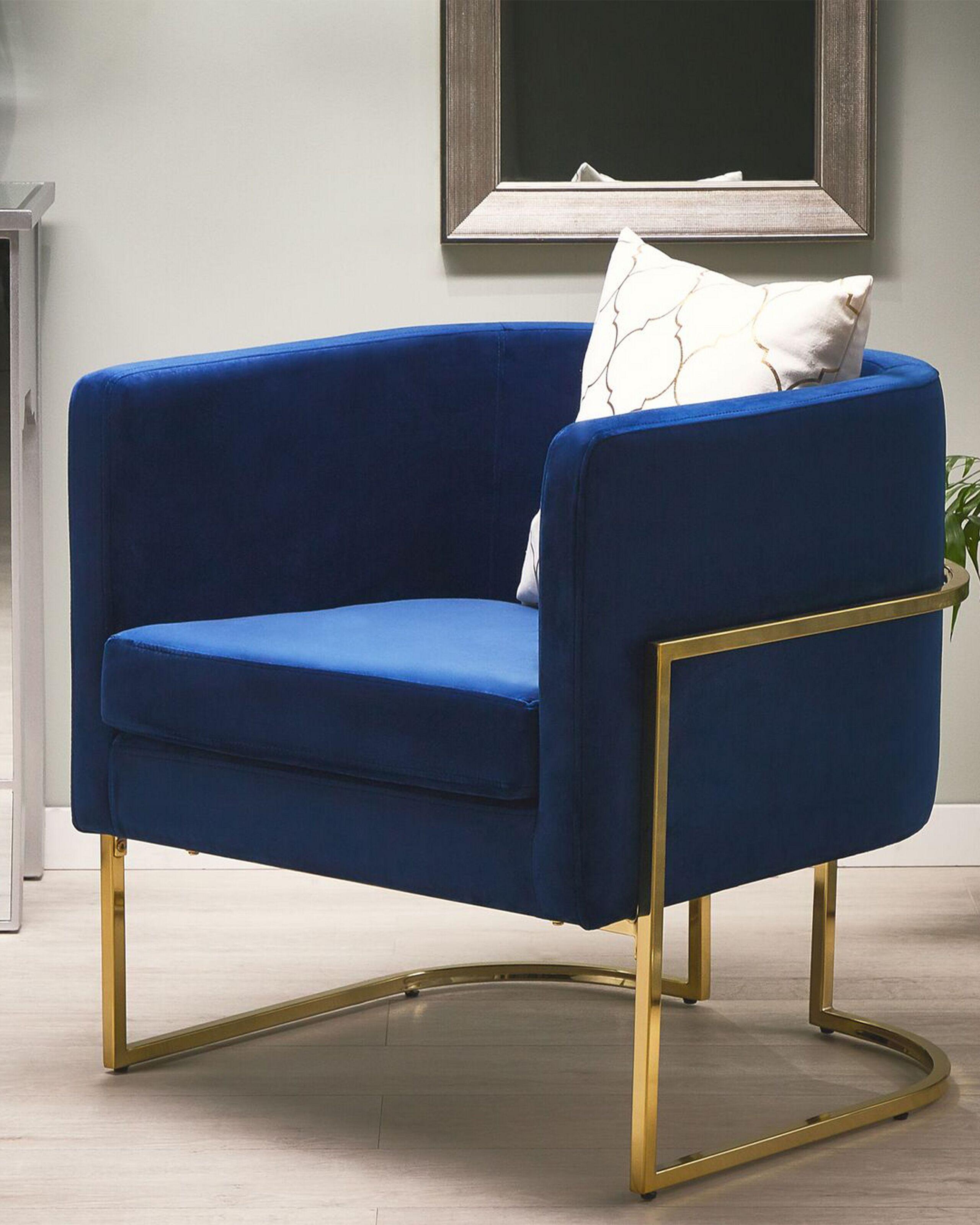 Beliani Fauteuil en Velours Glamour SIRKKA  