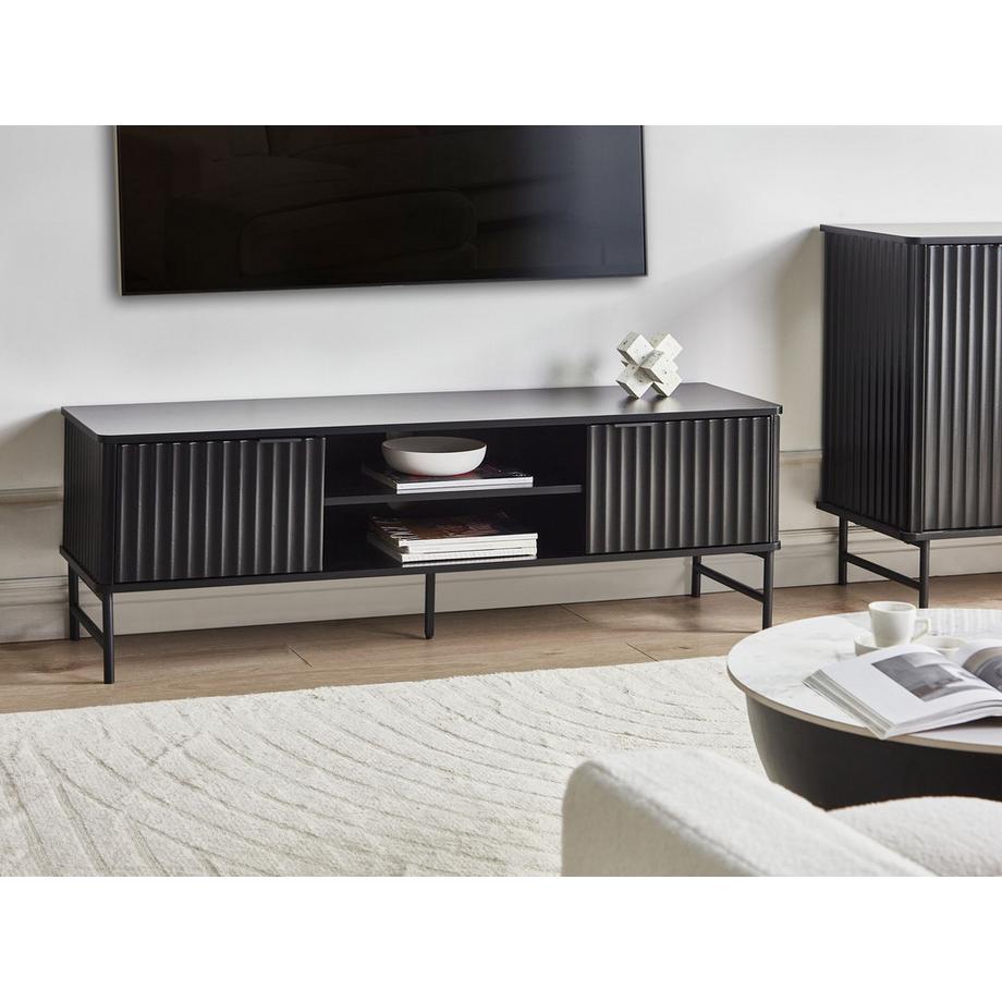 Beliani TV-Möbel aus MDF-Platte  GLASTONBURY  