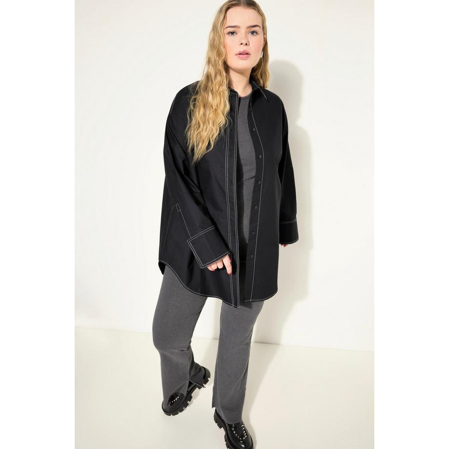 Studio Untold Oversized Bluse helle Ziernähte  