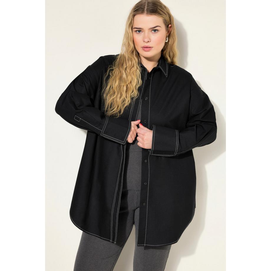 Studio Untold Oversized Bluse helle Ziernähte  