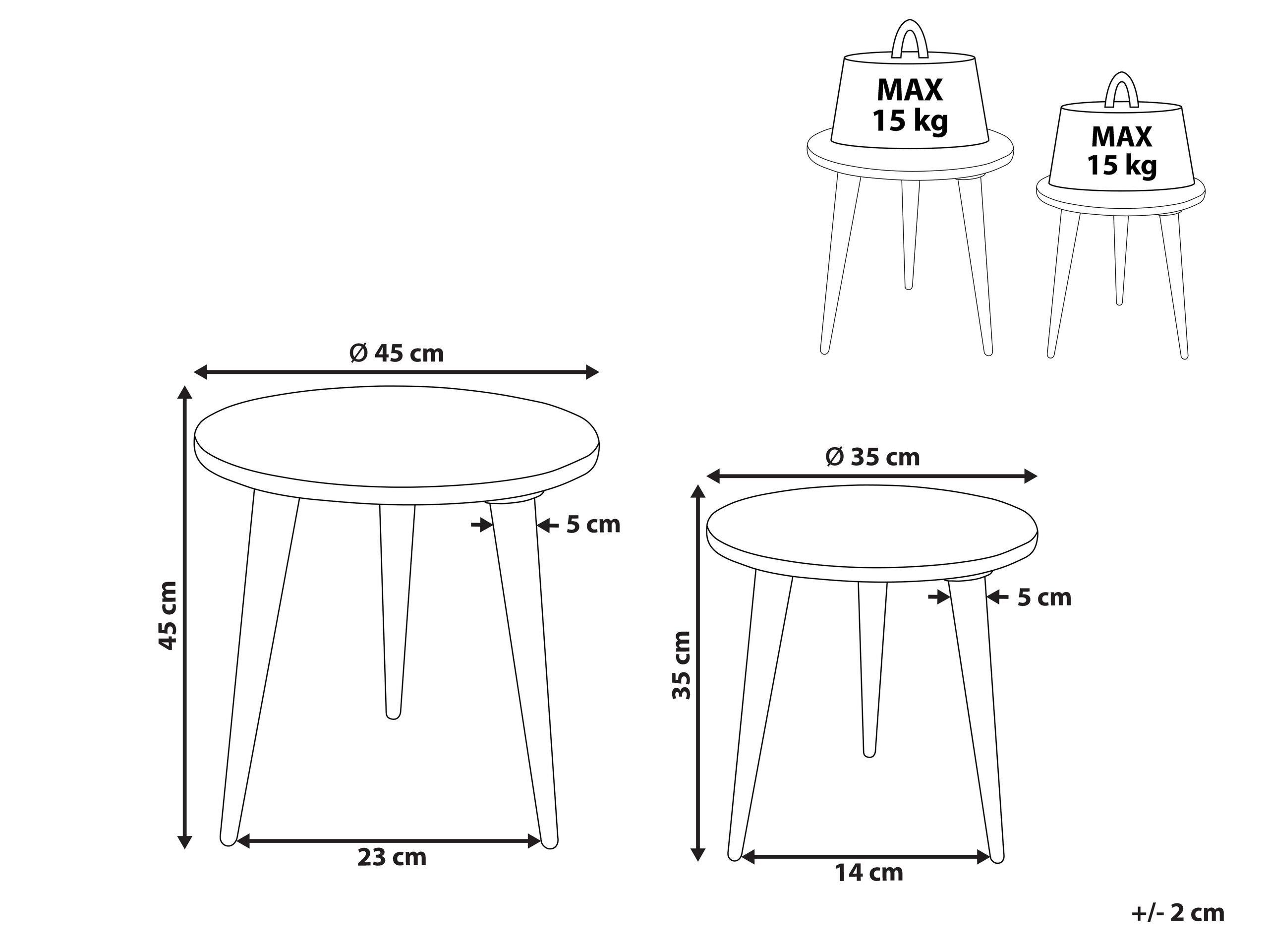 Beliani Ensemble de tables en Manguier Rustique UDAY  