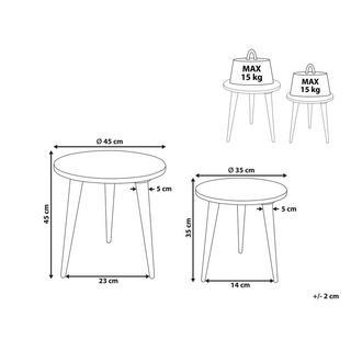 Beliani Ensemble de tables en Manguier Rustique UDAY  