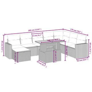 VidaXL Ensemble de canapés de jardin rotin synthétique  