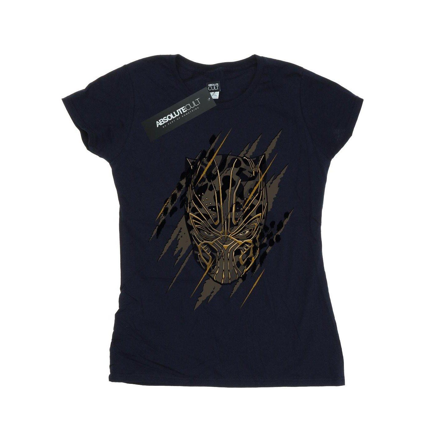 Image of Black Panther Gold Head Tshirt Damen Marine M