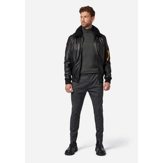 RICANO  Lederjacke TG-1011 - Piloten Stil mit Fellkragen aus Lammfell 