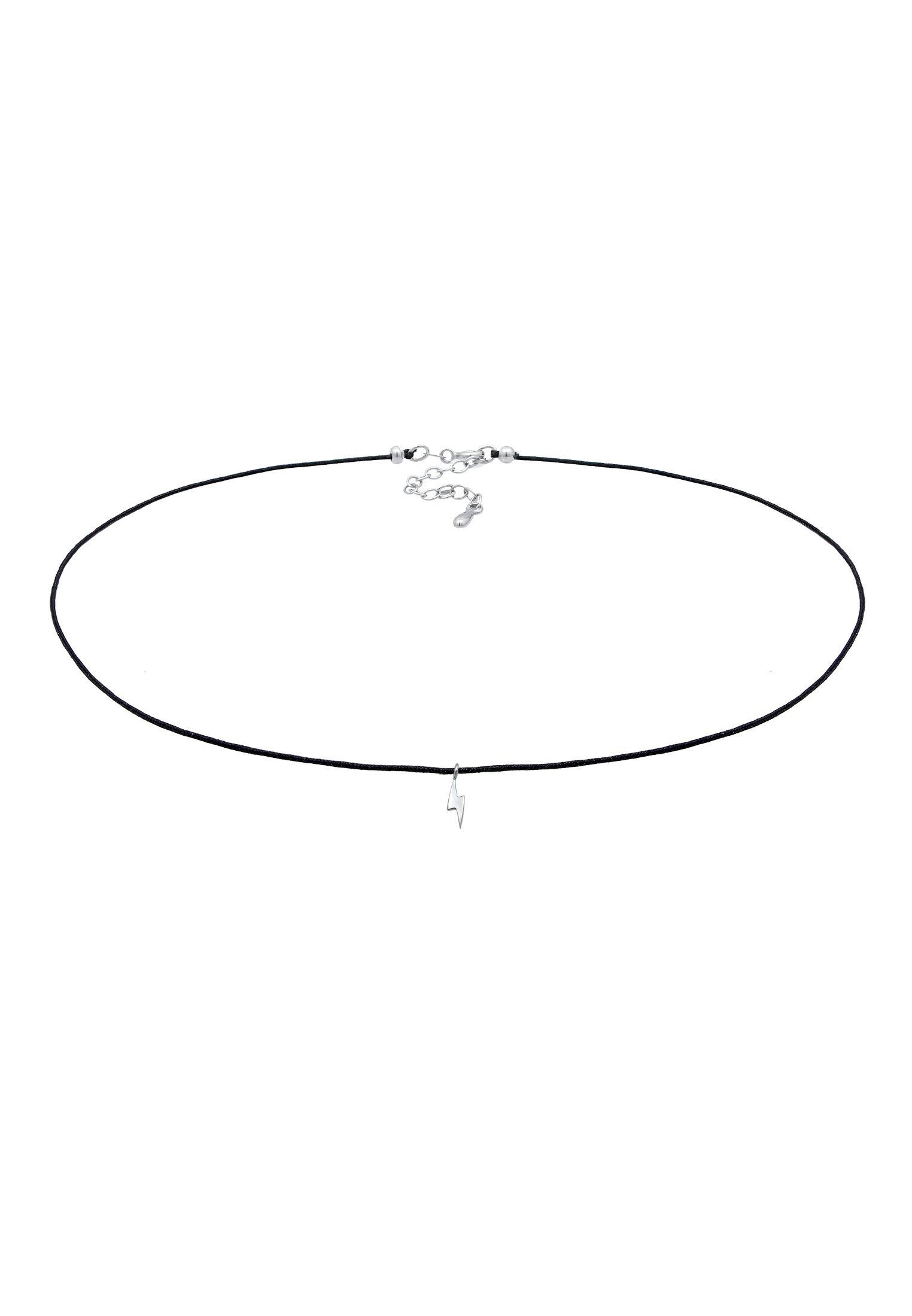 Image of Halskette Choker Blitz Nylonkette 925 Silber Unisex Silber 36cm