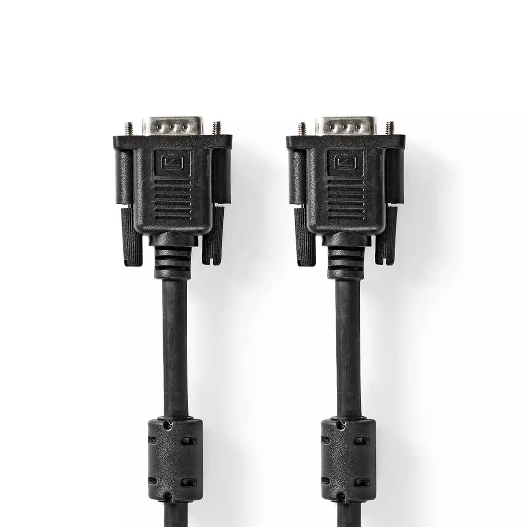 Nedis – VGA-Kabel | VGA-Stecker Vernickelt Maximale Auflösung: 1280×768 10,0 m Rund ABS Schwarz Etikett, One Size