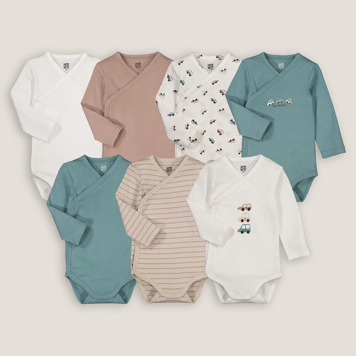 Image of 7er-pack Wickelbodys Mit Langen Ärmeln Unisex Blau 18M