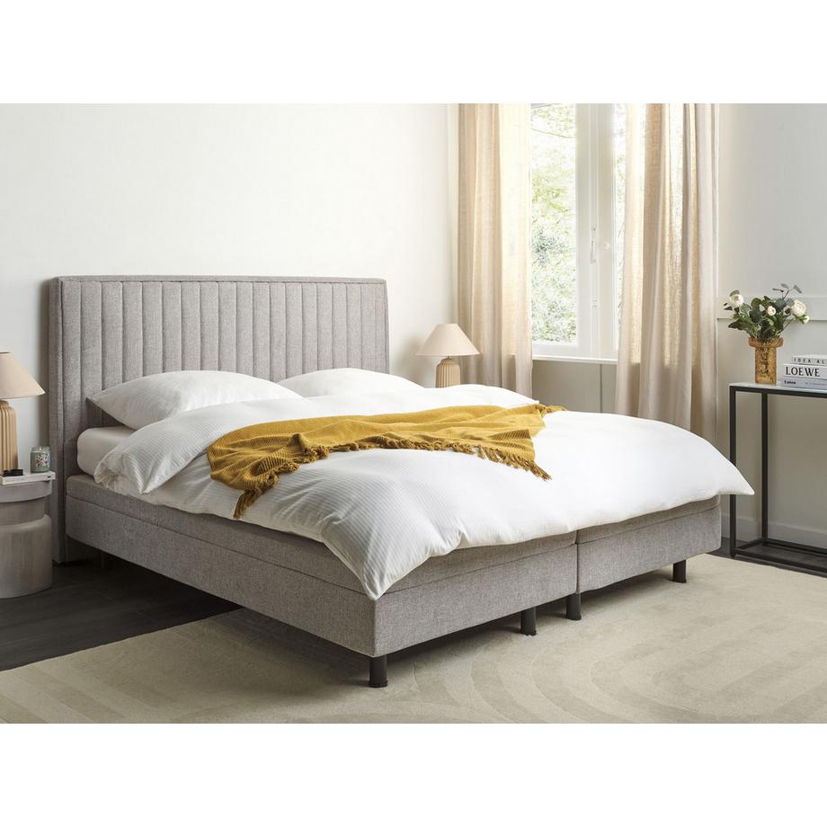 Beliani Lit réglable en Tissu  CASTELLAN  