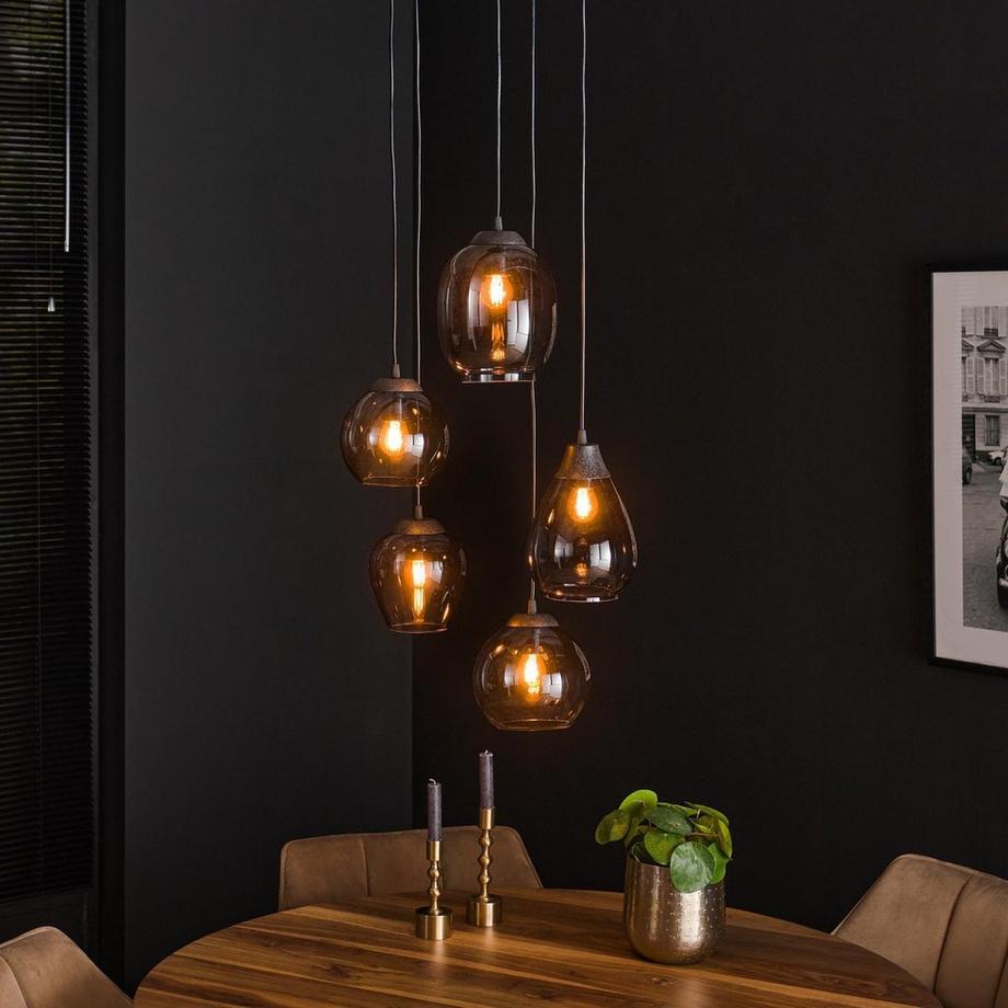 Lampe suspendue 5L chromée