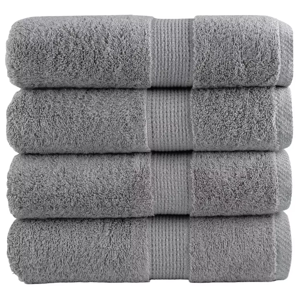 VidaXL - Serviette de visage coton, 30 x 30 cm, Gris