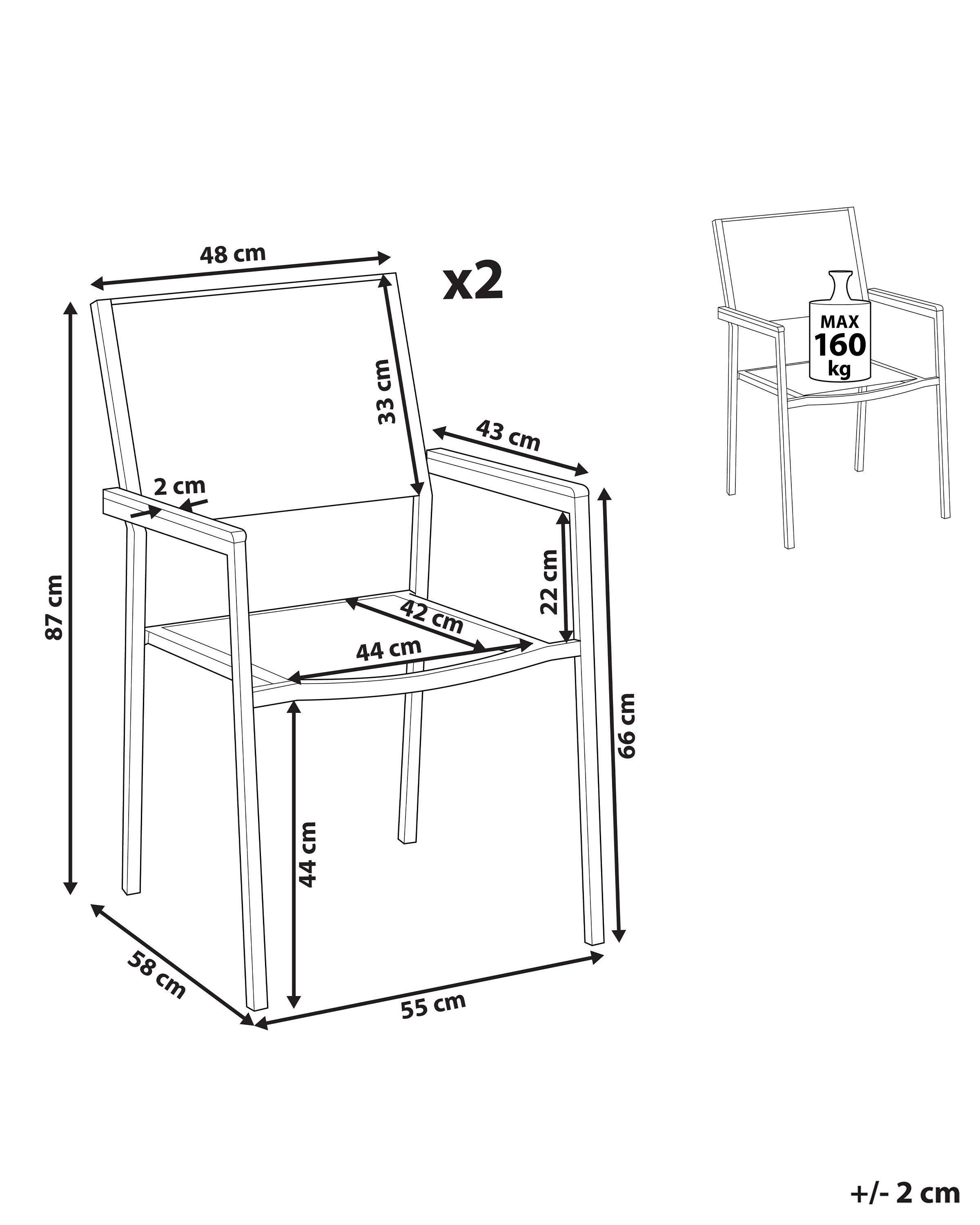 Beliani Set mit 2 Stühlen aus PE Rattan Modern GROSSETO  