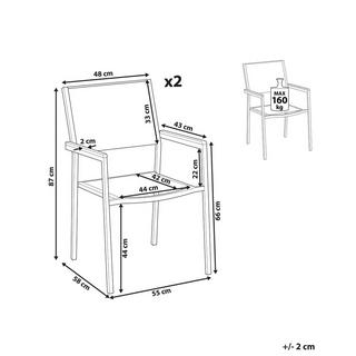 Beliani Set mit 2 Stühlen aus PE Rattan Modern GROSSETO  