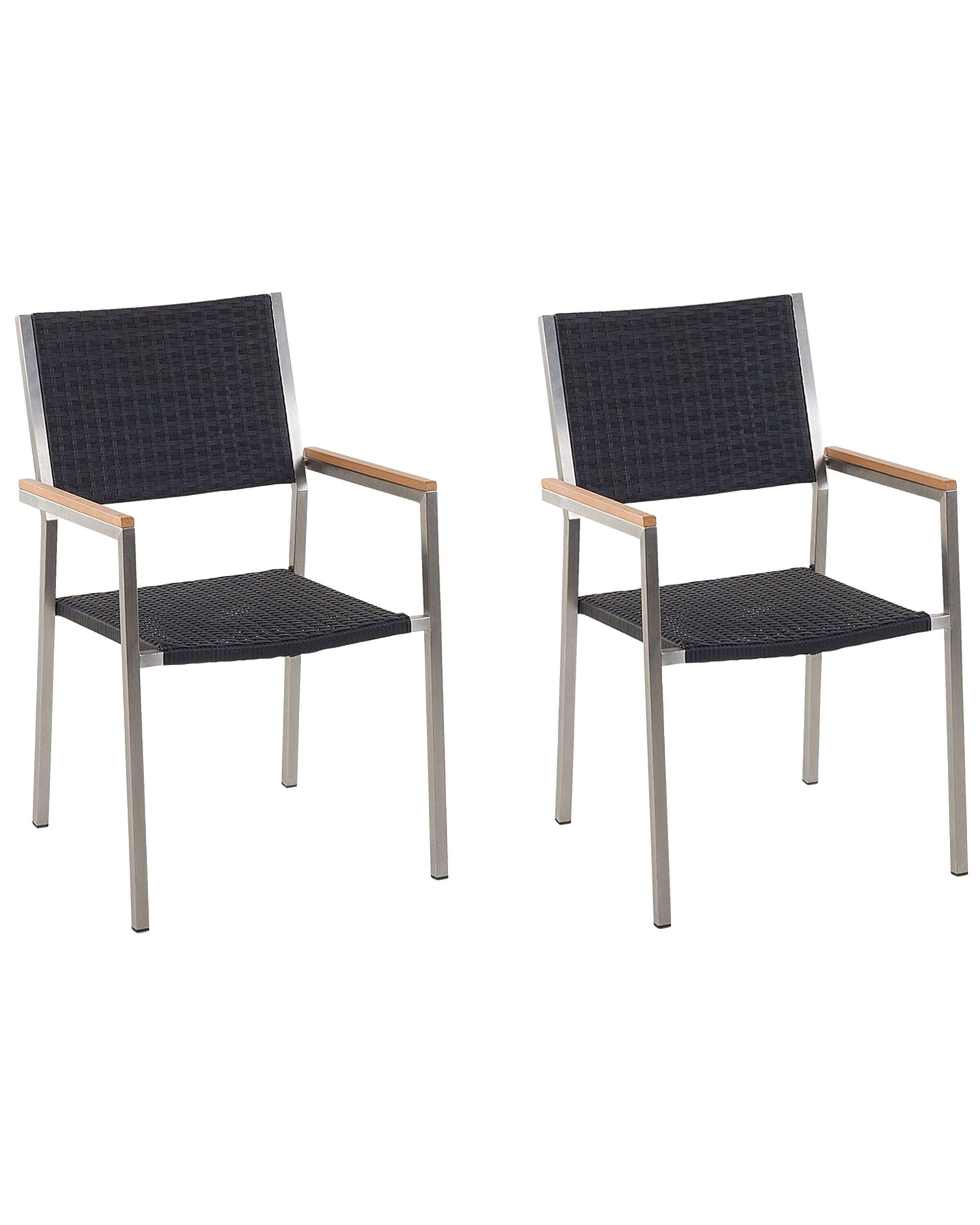 Beliani Set mit 2 Stühlen aus PE Rattan Modern GROSSETO  