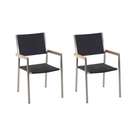 Beliani Set mit 2 Stühlen aus PE Rattan Modern GROSSETO  