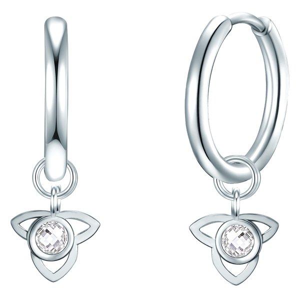 Image of Creolen Lotusblüte Damen Silber 24mm