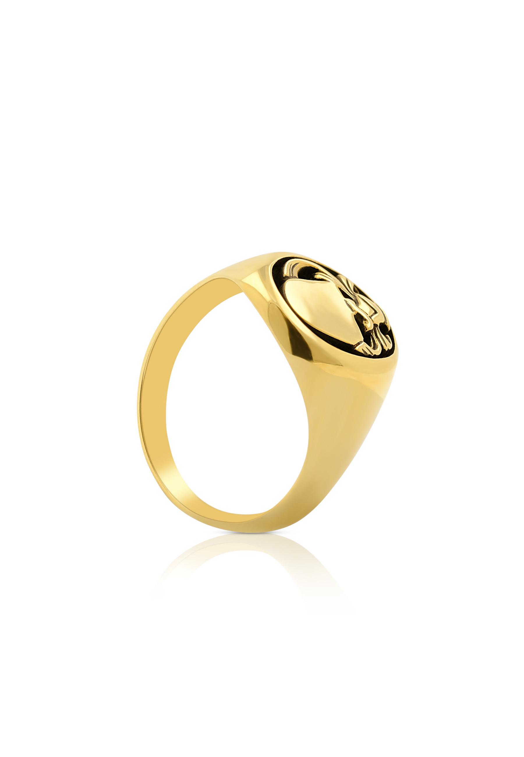 Image of Wappenring Gelbgold 750 Damen Gelbgold 61