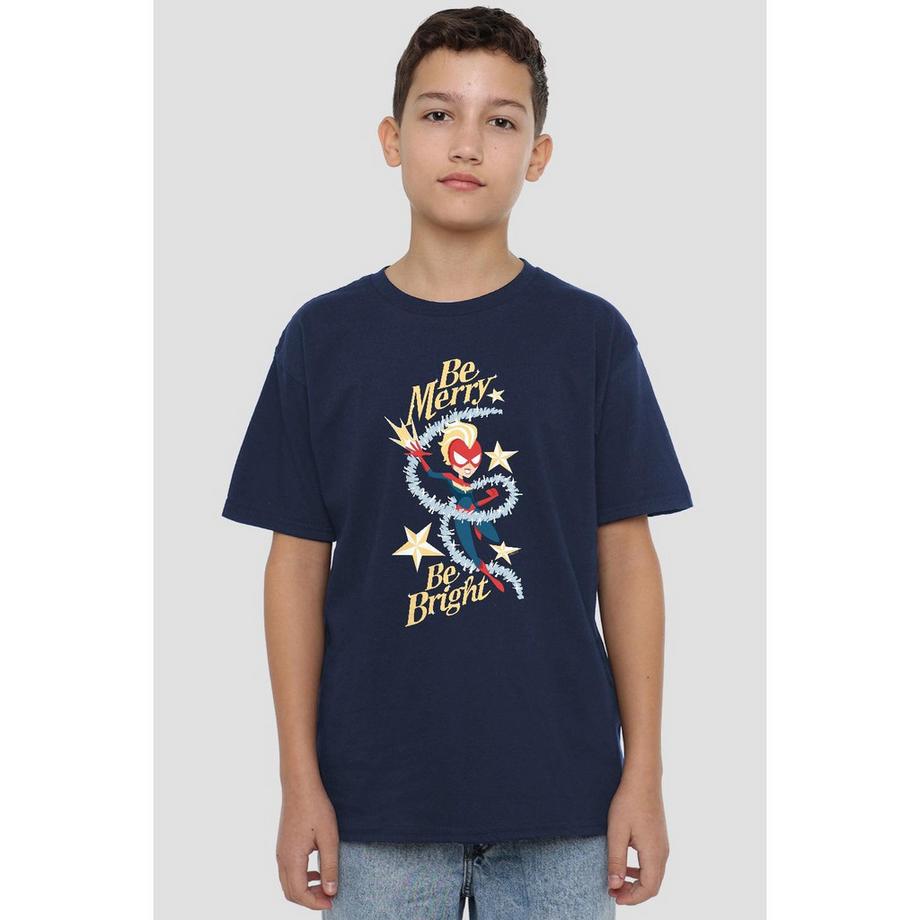 Captain Marvel  Tshirt BE MERRY BE BRIGHT Enfant 