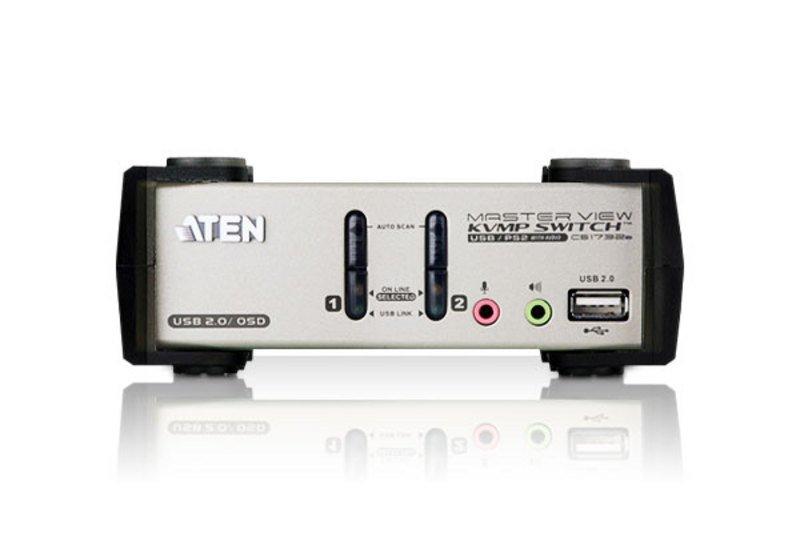 ATEN  Switch KVMP™ VGA/audio PS/2-USB a 2 porte con OSD 