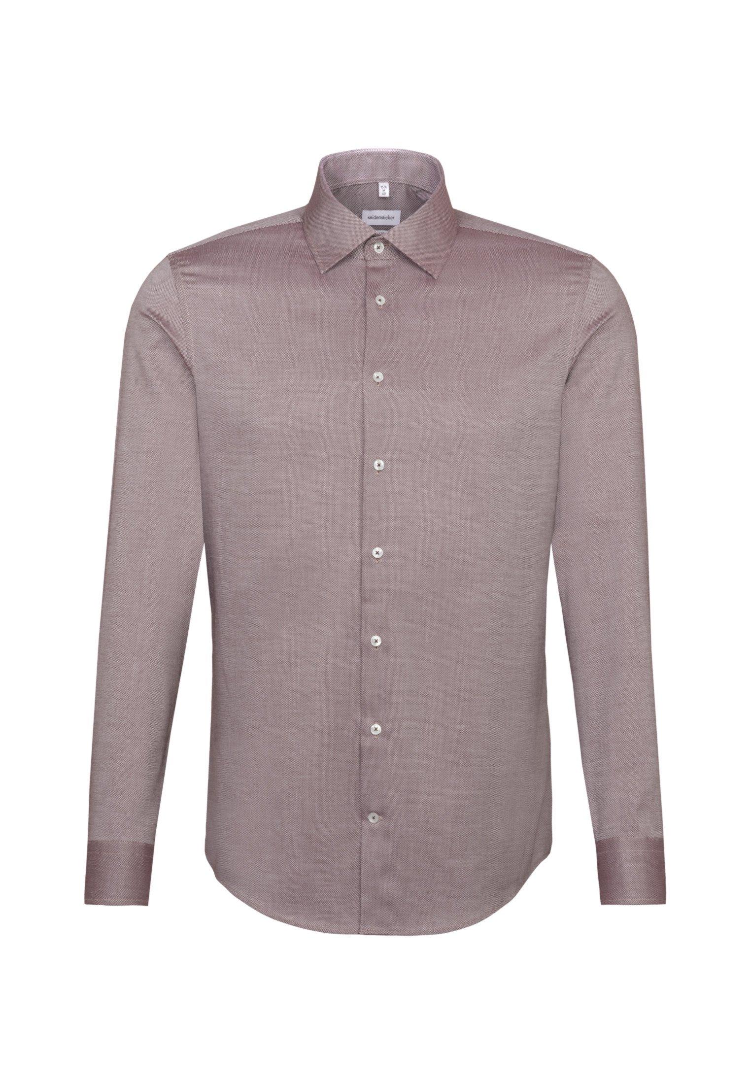 Image of Business Hemd Shaped Fit Langarm Uni Herren Rot Bunt 42