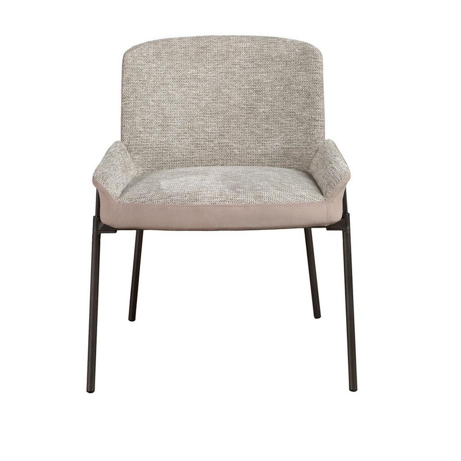 ANGEL CERDA Sedia in tessuto grigio e velluto marrone  