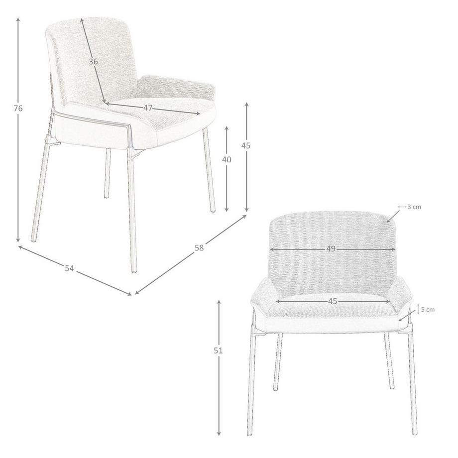 ANGEL CERDA Sedia in tessuto grigio e velluto marrone  