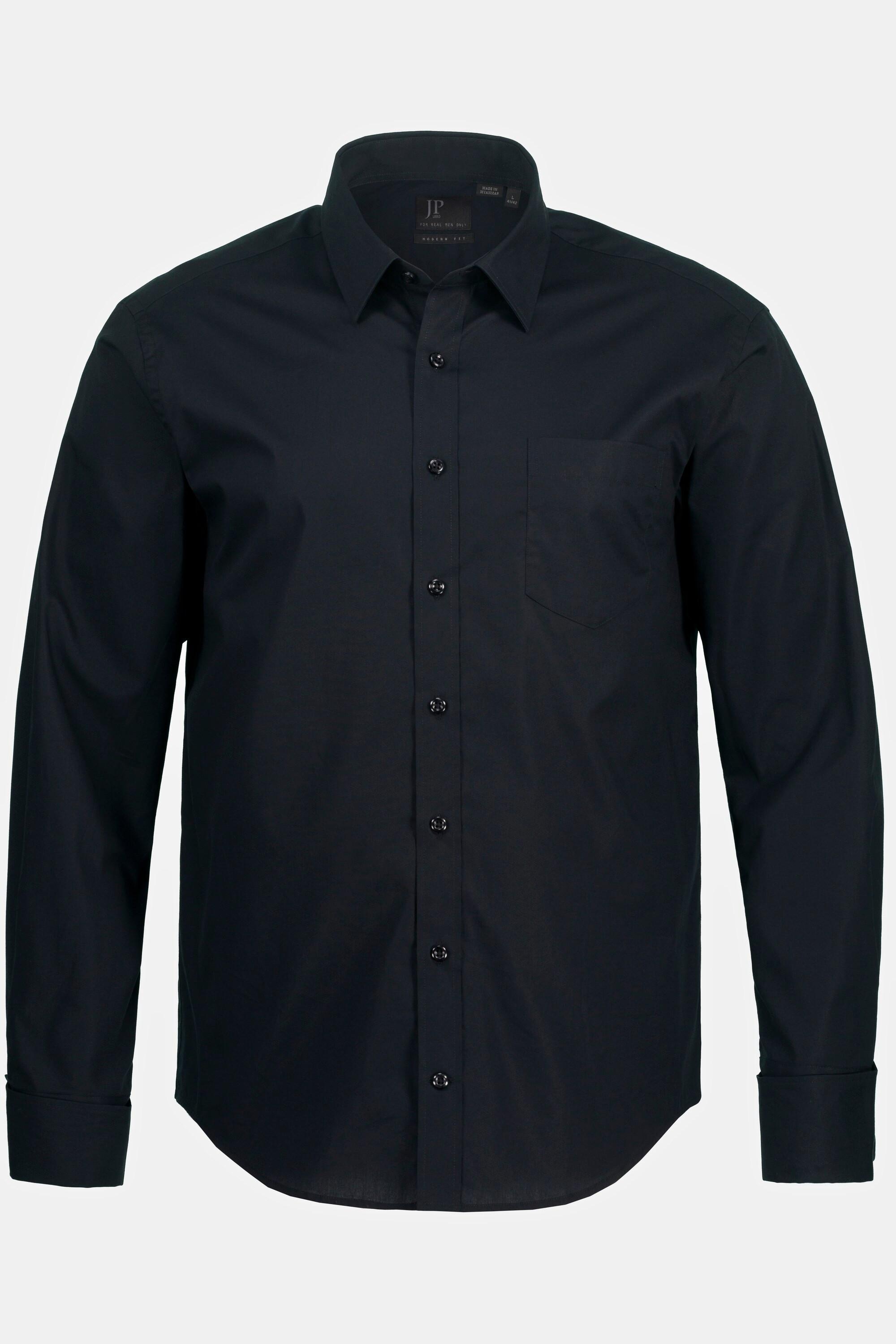 JP1880  Chemise à poignets mousquetaires#, manches longues. Boutons de manchettes. Col Kent. Coupe Modern Fit. 