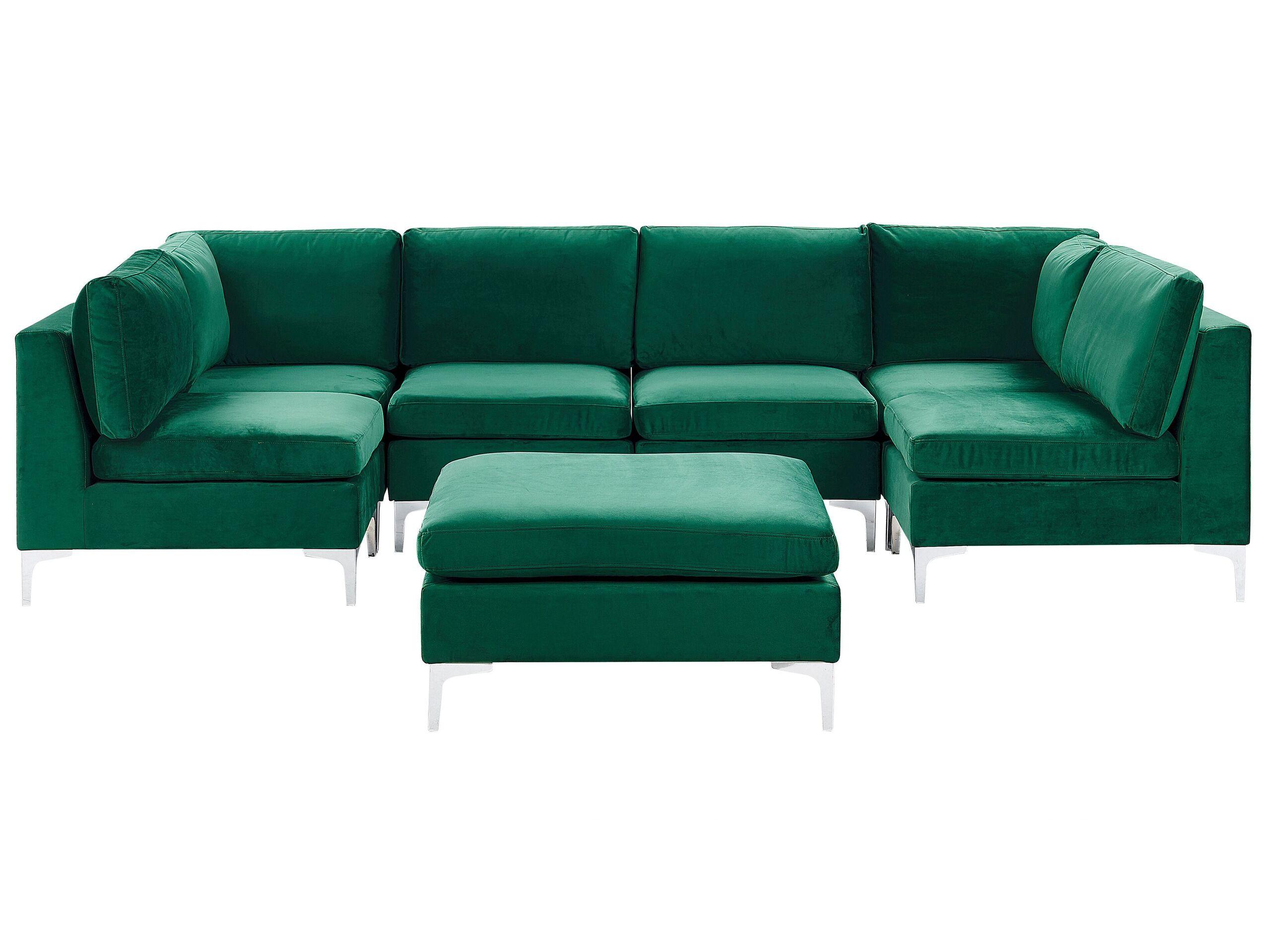 Image of U-förmiges Sofa mit Ottomane aus Samtstoff Modern EVJA U-förmiges Sofa mit Ottomane aus Samtstoff Modern EVJA