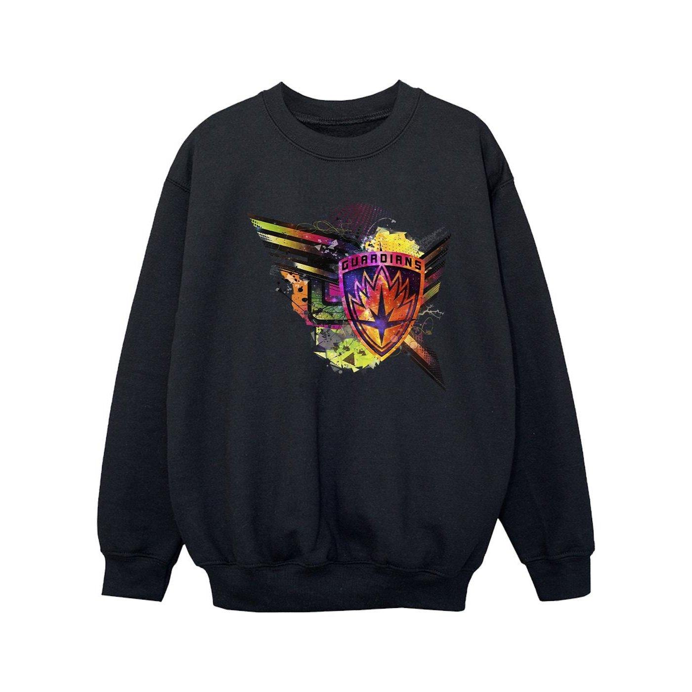 Image of Guardians Of The Galaxy Abstract Shield Chest Sweatshirt Unisex Schwarz 104