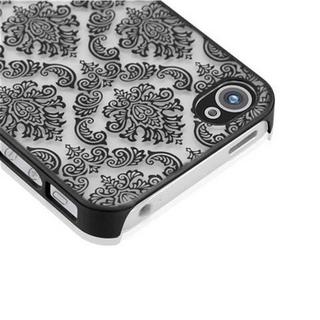 Cadorabo  Housse compatible avec Apple iPhone 4 / 4S - Hard Case Coque de protection au design fleur Paisley Henna contre les rayures et les chocs 