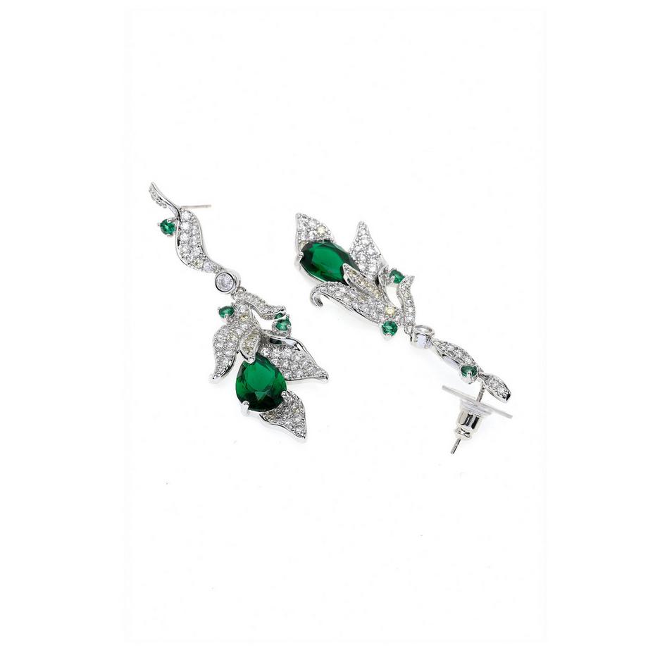 AVANT-GARDE PARIS  Grünes Blattmotiv-Tropfenohrringe 