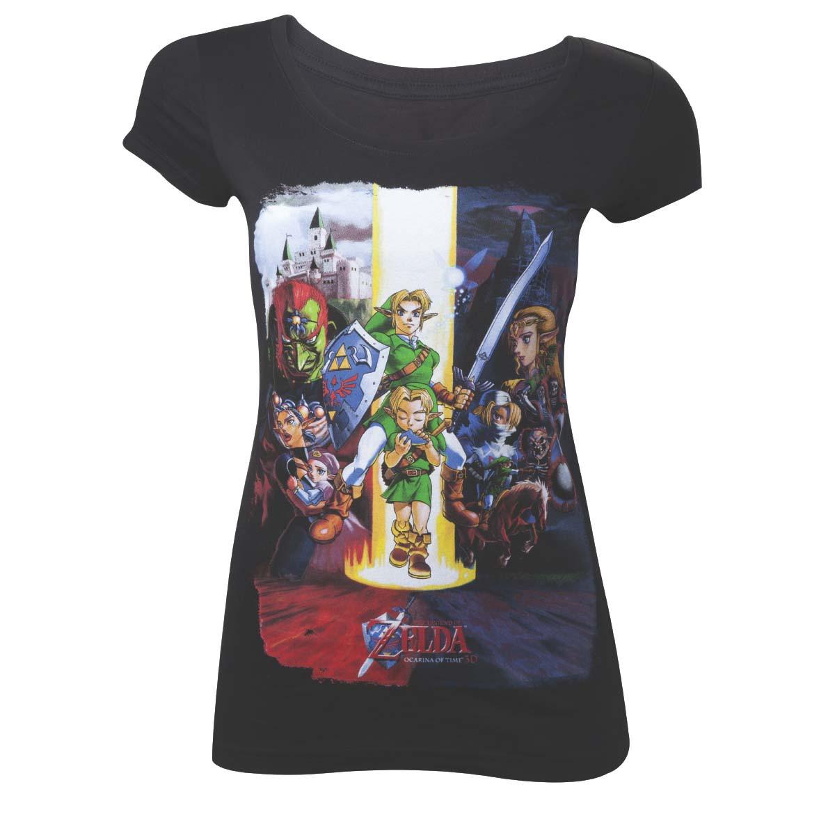 Image of T-shirt - Zelda - Ocarina Of Time Damen Schwarz XL