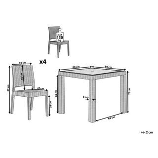 Beliani Essgruppe für 4 Personen aus Kunststoff Modern FOSSANO  