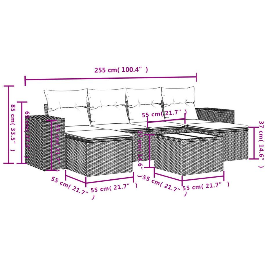 VidaXL Garten sofagarnitur poly-rattan  