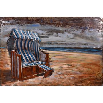 Tableau 3D chaise de plage en métal Visionik 120x80