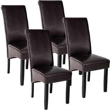 Lot de 4 chaises aspect cuir