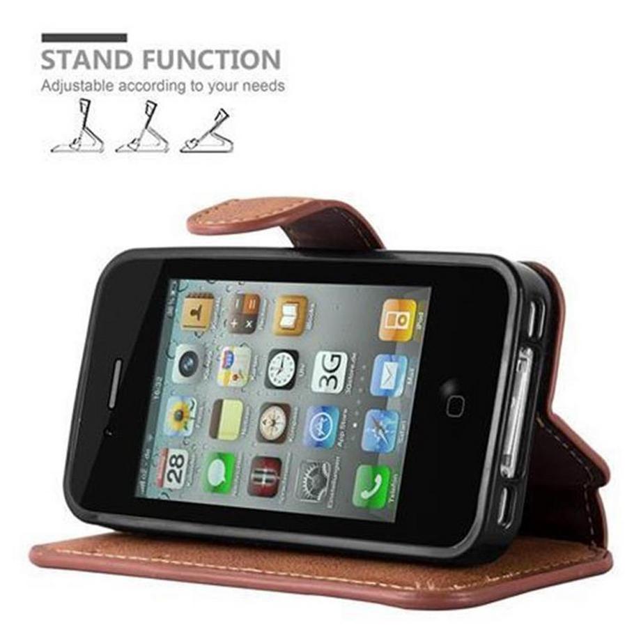 Cadorabo  Housse compatible avec Apple iPhone 4 / 4S - Coque de protection avec fonction de support et compartiment pour carte au design rétro 